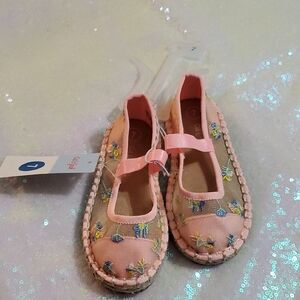 NWT Cat & Jack Beige / Arren Floral Kids Dress Sandal Shoes Toddler Size 7